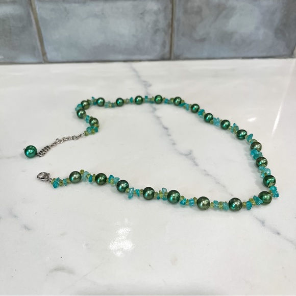 Honora Freshwater Pearls w/ Alternating Quartz - Green/Blue - Picture 2 of 3
